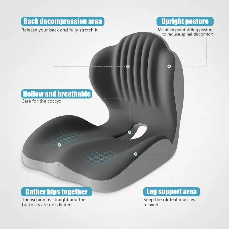 Ergonomic Memory Foam Back & Seat Relief Cushion